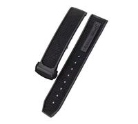 SEQLTWFC New-Rubber Silicone Watchband Compatible With Omega Speedmaster Watch Strap Steel Deployment Buckle 22mm Men's watch accessories(Black Black)