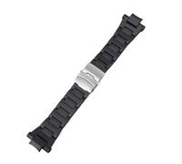SEQLTWFC Plastic Steel Compatible With Casio G-shock GA1000/GW4000 G1400/GW-A1100/GW4000/GA1100 Watchband Black Plastic Steel Straps Accessories(Black silver clasp)