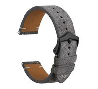 SEQLTWFC Reverse Suede Leather Watch Band 18mm 20mm 22mm Quick Release Watch Strap For Men Luxurious Vintage Replacement Bracelet(Grey-Black Buckle,18mm)