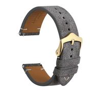 SEQLTWFC Reverse Suede Leather Watch Band 18mm 20mm 22mm Quick Release Watch Strap For Men Luxurious Vintage Replacement Bracelet(Grey-Gold Buckle,18mm)