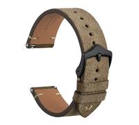 SEQLTWFC Reverse Suede Leather Watch Band 18mm 20mm 22mm Quick Release Watch Strap For Men Luxurious Vintage Replacement Bracelet(Khaki-Black Buckle,18mm)