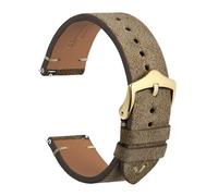 SEQLTWFC Reverse Suede Leather Watch Band 18mm 20mm 22mm Quick Release Watch Strap For Men Luxurious Vintage Replacement Bracelet(Khaki-Gold Buckle,18mm)
