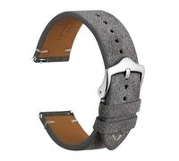 SEQLTWFC Reverse Suede Leather Watch Band 18mm 20mm 22mm Quick Release Watch Strap For Men Luxurious Vintage Replacement Bracelet(Grey-Silver Buckle,18mm)
