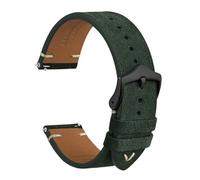 SEQLTWFC Reverse Suede Leather Watch Band 18mm 20mm 22mm Quick Release Watch Strap For Men Luxurious Vintage Replacement Bracelet(Seaweed-Black Buckle,22mm)