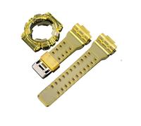 SEQLTWFC Rubber Watch Strap Case Bezel Compatible With Casio G-SHOCK GA-110 GD120 GD-100 GLS-100 Men Sport TPU Watch Band Modifying Kit(Yellow)