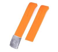 SEQLTWFC Silicone strap Compatible With Tissot 1853 Tengzhi T-Touch original T013 rubber watch band T047T081T33 Men's Bracelet accessories 20mm 21mm(Orange silver,21mm)