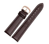 SEQLTWFC Smooth Genuine Calfskin Leather Watchband 18mm 19mm 20mm 21mm 22mm 23 Soft Straps Automatic Butterfly Buckle Business Watch Band(Brown W RG pin,22mm)