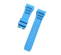 SEQLTWFC Soft Colorful 25mm*20mm Waterproof Natural Rubber Watchband Compatible With Richard Mille Watch strap Bracelet(Sky blue,25mm Rose buckle)