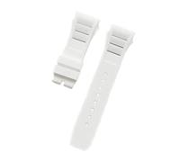 SEQLTWFC Soft Colorful 25mm*20mm Waterproof Natural Rubber Watchband Compatible With Richard Mille Watch strap Bracelet(White,25mm Rose buckle)