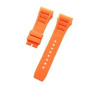 SEQLTWFC Soft Colorful 25mm*20mm Waterproof Natural Rubber Watchband Compatible With Richard Mille Watch strap Bracelet(Orange,25mm Silver buckle)