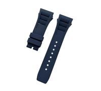 SEQLTWFC Soft Colorful 25mm*20mm Waterproof Natural Rubber Watchband Compatible With Richard Mille Watch strap Bracelet(Dark blue,25mm Black buckle)