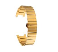 SEQLTWFC Solid steel watchbands Compatible With Gucci double G Series YA1332 1333 1335 men's and women's notch steel metal GC watch strap accessories(Gold,20-12mm width)