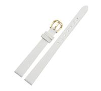 SEQLTWFC Spun Silk + Genuine Leather Watchband 6mm 8mm 10mm 12mm 14mm Compatible With The Womens Wrist Watch Bracelet Red Black White Blue(White g,10mm)