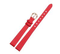 SEQLTWFC Spun Silk + Genuine Leather Watchband 6mm 8mm 10mm 12mm 14mm Compatible With The Womens Wrist Watch Bracelet Red Black White Blue(Red RG,12mm)