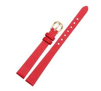 SEQLTWFC Spun Silk + Genuine Leather Watchband 6mm 8mm 10mm 12mm 14mm Compatible With The Womens Wrist Watch Bracelet Red Black White Blue(Red g,10mm)