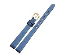 SEQLTWFC Spun Silk + Genuine Leather Watchband 6mm 8mm 10mm 12mm 14mm Compatible With The Womens Wrist Watch Bracelet Red Black White Blue(Deep blue g,6mm)