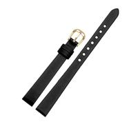 SEQLTWFC Spun Silk + Genuine Leather Watchband 6mm 8mm 10mm 12mm 14mm Compatible With The Womens Wrist Watch Bracelet Red Black White Blue(Black g,8mm)