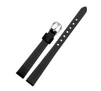 SEQLTWFC Spun Silk + Genuine Leather Watchband 6mm 8mm 10mm 12mm 14mm Compatible With The Womens Wrist Watch Bracelet Red Black White Blue(Black sk,10mm)