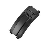 SEQLTWFC Stainless Steel Clasp Compatible With Rolex Watch Submariner Daytona Yacht Green Water Ghost Rubber Strap Fine-tune Folding Buckle 9x9mm(Noir)