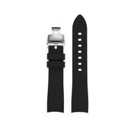 SEQLTWFC Universal Curved Silicone Watch Strap Compatible With GC Little Bee Dive Series YA136320/22 YA101202 Watchband 20 22 23mm Waterproof Belt(Black-Silver B,22mm)