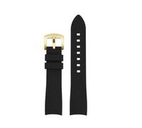 SEQLTWFC Universal Curved Silicone Watch Strap Compatible With GC Little Bee Dive Series YA136320/22 YA101202 Watchband 20 22 23mm Waterproof Belt(Black-Gold,23mm)