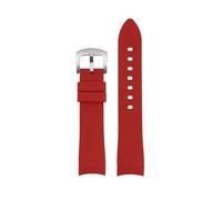 SEQLTWFC Universal Curved Silicone Watch Strap Compatible With GC Little Bee Dive Series YA136320/22 YA101202 Watchband 20 22 23mm Waterproof Belt(Red-Silver,23mm)