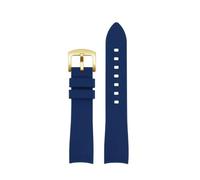 SEQLTWFC Universal Curved Silicone Watch Strap Compatible With GC Little Bee Dive Series YA136320/22 YA101202 Watchband 20 22 23mm Waterproof Belt(Blue-Gold,23mm)