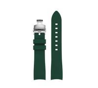 SEQLTWFC Universal Curved Silicone Watch Strap Compatible With GC Little Bee Dive Series YA136320/22 YA101202 Watchband 20 22 23mm Waterproof Belt(Green-Silver B,23mm)