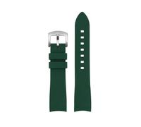 SEQLTWFC Universal Curved Silicone Watch Strap Compatible With GC Little Bee Dive Series YA136320/22 YA101202 Watchband 20 22 23mm Waterproof Belt(Green-Silver,20mm)