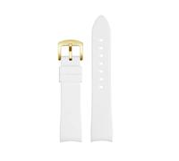 SEQLTWFC Universal Curved Silicone Watch Strap Compatible With GC Little Bee Dive Series YA136320/22 YA101202 Watchband 20 22 23mm Waterproof Belt(White-Silver,20mm)