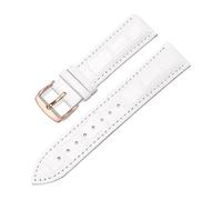 SEQLTWFC Universal Replacement Leather Watch Strap Leather Watchband for Men Women 12mm 14mm 16mm 18mm 19mm 20mm 21mm 22mm Watch Band(White Rosegold,22mm)