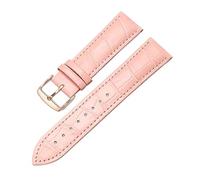 SEQLTWFC Universal Replacement Leather Watch Strap Leather Watchband for Men Women 12mm 14mm 16mm 18mm 19mm 20mm 21mm 22mm Watch Band(Pink Rosegold,14mm)