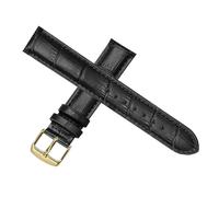 SEQLTWFC Universal Replacement Leather Watch Strap Leather Watchband for Men Women 12mm 14mm 16mm 18mm 19mm 20mm 21mm 22mm Watch Band(Black Gold,19mm)