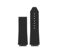 SEQLTWFC Watchband Compatible With HUBLOT BIG BANG Silicone Waterproof Men's Watch Strap Chain Watch Rubber Bracelet wristband 26 * 19mm(Black No buckle)