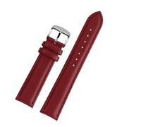 SEQLTWFC White Pink Blue Black Cowhide Watch Strap Compatible With VERSACE VBQ050017 VBP040017 Watchband 14mm 16mm 18mm 20mm With Women's Watch Belt(Red-Silver,20mm)