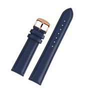SEQLTWFC White Pink Blue Black Cowhide Watch Strap Compatible With VERSACE VBQ050017 VBP040017 Watchband 14mm 16mm 18mm 20mm With Women's Watch Belt(Darkblue-rosegold,20mm)