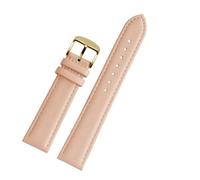 SEQLTWFC White Pink Blue Black Cowhide Watch Strap Compatible With VERSACE VBQ050017 VBP040017 Watchband 14mm 16mm 18mm 20mm With Women's Watch Belt(Pink-Gold,22mm)