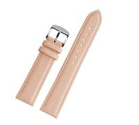 SEQLTWFC White Pink Blue Black Cowhide Watch Strap Compatible With VERSACE VBQ050017 VBP040017 Watchband 14mm 16mm 18mm 20mm With Women's Watch Belt(Pink-Silver,22mm)