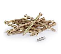 SEQUAL 130mm Easy Drive Countersunk Direct Concrete Screws. No Plugs Needed. Pack of 20. Torx Head. T30 Torx Driver Bit Included.