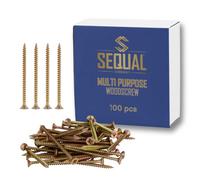 SEQUAL Multi Purpose Wood Screws M4 x 70mm Box of 100, Chipboard Screws, Self Tapping Screws for Wood, MDF, Plastic, uPVC & Sheet Metal, Countersunk Pozi Head