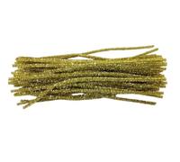 SEQUENTIAL - 100 pcs GOLD TINSEL pipe cleaners for craft - sparkly glitter wire stems 6mm x 30cm long - arts & crafts creative DIY projects decorations (100 GOLD TINSEL)