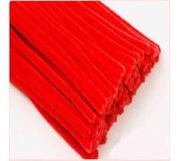SEQUENTIAL - 100 pcs RED pipe cleaners for craft - super soft chenille wire stems 6mm x 30cm long - arts & crafts creative DIY projects decorations (100 RED)