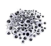 sequential - 2 Pack, 40mm Wiggly Wobbly Googly Eyes. Moving Wiggle Black White Eyes, Peel & Stick On. DIY, Kids Scrapbooking Kits, School, Arts & Crafts (2 x 40mm Eyes)
