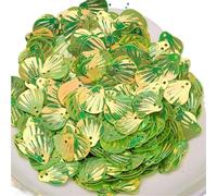 Sequin 18 * 20mm Shell Shape PVC Bulk Sequined DIY Garment Sewing Supplies Footwear Party Decoration(Green,50g)