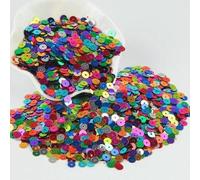 Sequin 3mm 4mm 5mm 6mm Flat Sequin Round Loose Sequins for Crafts Paillette Sewing Garment Bags Shoes DIY Accessories 10g-Silver Base mix-4mm 10g 2000pcs