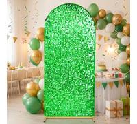 Sequin Arch Backdrop Cover Big Payette Glitter Arch Cover 6.6FT,Green