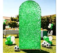 Sequin Arch Backdrop Cover Big Payette Glitter Arch Cover 6FT,Green