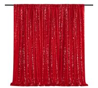 Sequin Backdrop Glitter Party Backdrop Curtain Red - 10ft x 10ft
