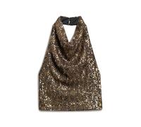 Sequin Backless Blouse with Cowl Neck for Women Superdry Marron L