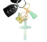 Sequin Bag Charm - Tassel Crucifix Bag Charm | Glitter Catholic Pendant, Elegant Crucifix Fashionable For Women, Girls